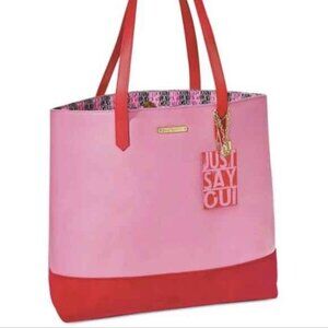 Juicy Couture - Just Say OUI" - Faux Leather Pink/Red Tote - NWT